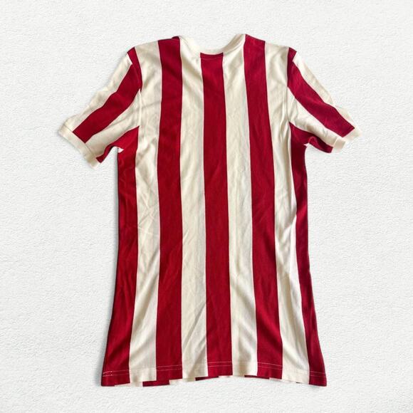 Maison Martin Margiela 2008 Red and Off White Striped Jersey T-Shirt - Picture 2 of 8